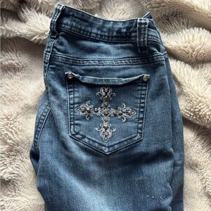 Wax Jean Blue Denim with Embroidered Pocket